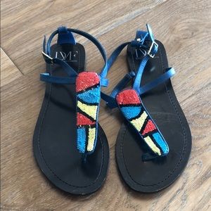 🎉🎉 SALE! DVF Diane von Furstenberg Sequin Leather Sandals